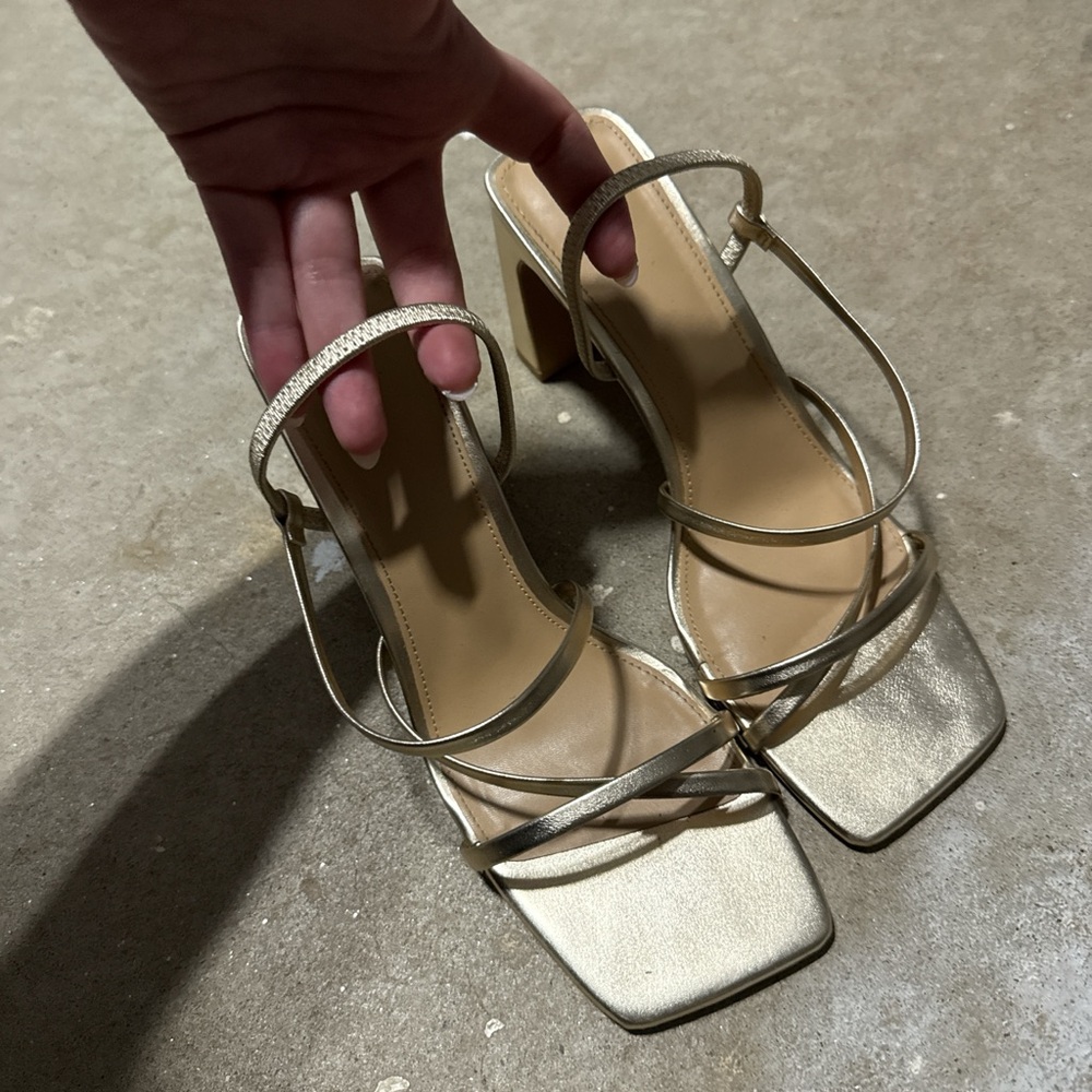 H&M Shimmering Gold Heeled Sandals